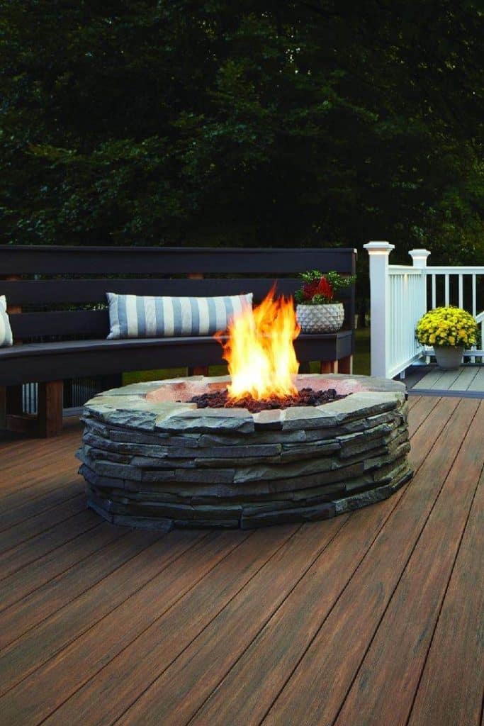 Composite Decking with Fire Pit