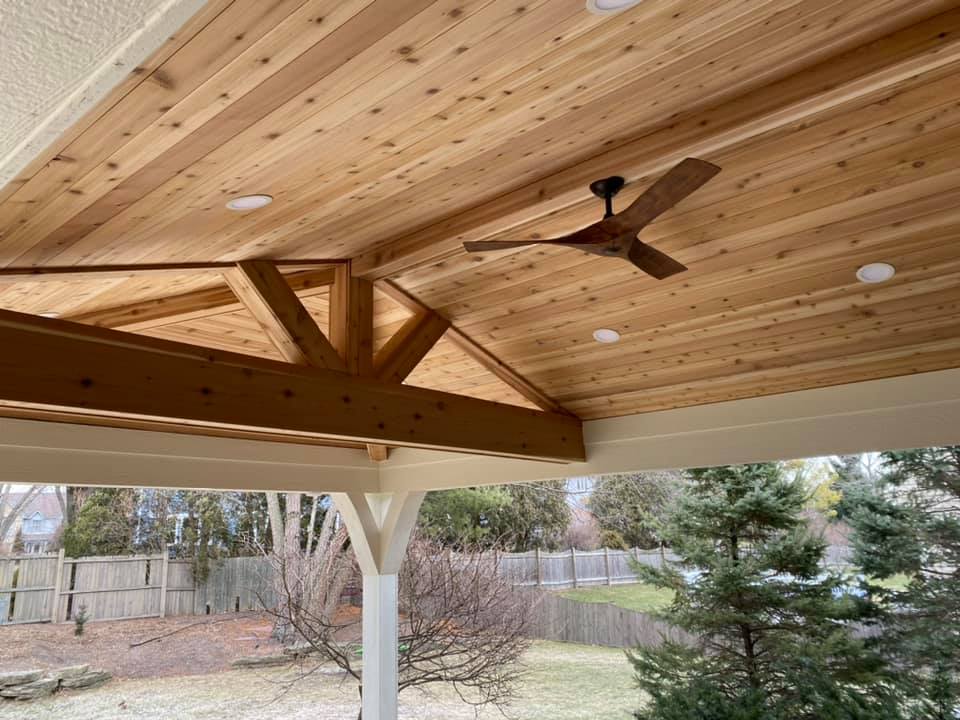 Wood Solid Roof Patio Covers in North Barrington IL