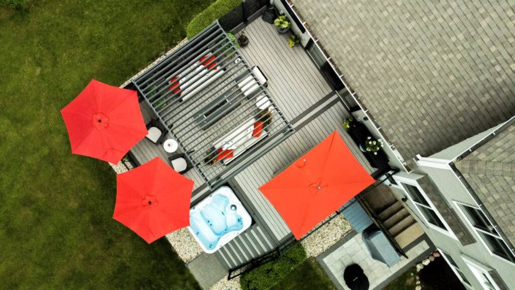 Composite deck built by Decked Out Builders in Crystal Lake, IL