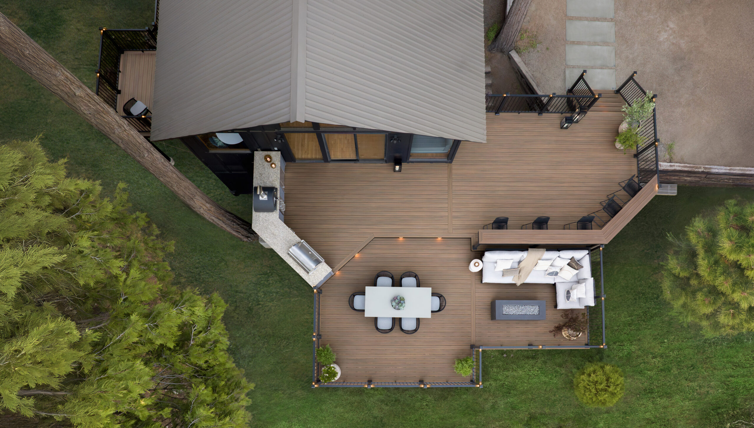 Composite deck built by Decked Out Builders in McHenry County, IL