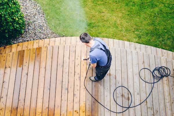 clean wood deck