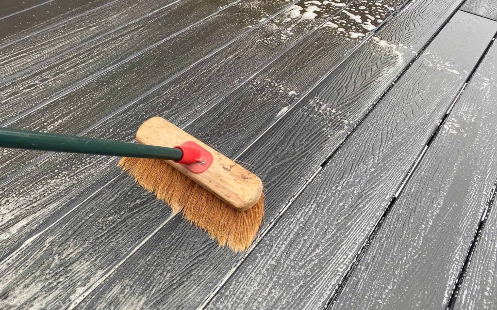 cleaning a deck