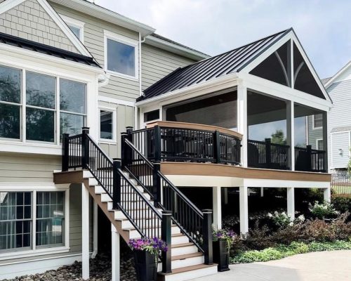 screened porch on deck built